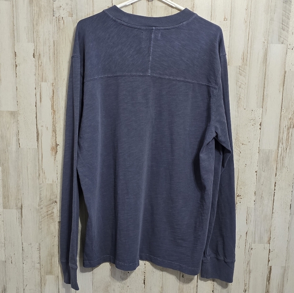 AE77 Premium American Eagle Blue Long Sleeve Crewneck Football Tee Shirt Large - Picture 3 of 7